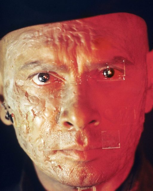 Yul Brynner (1920 – 1985) as The Gunslinger, an android in “Westworld” in a damaged state. Photo by Silver Screen Collection/Getty Images