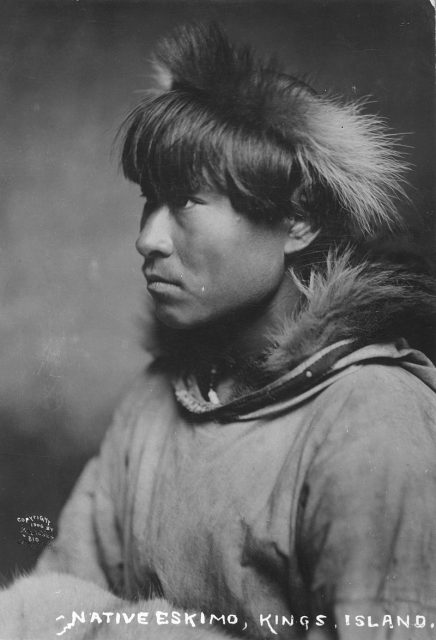Inuit man in profile, Kings Island, Alaska, 1906.