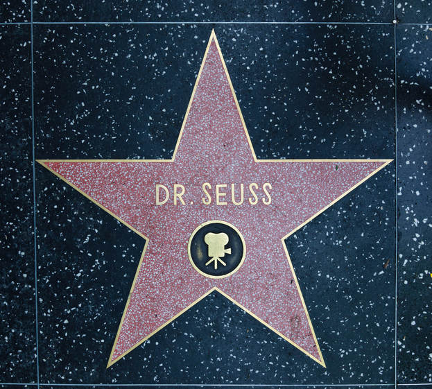 The Hollywood Walk of Fame star of Dr. Seuss located on Hollywood Blvd. that was awarded in 2004 for achievement in motion pictures