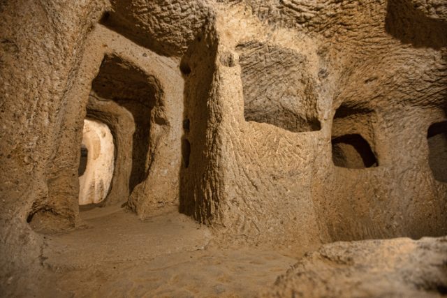 Derinkuyu cave city in Cappadocia, Turkey.
