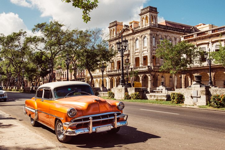 Paseo del Prado in Old Havana, Cuba.