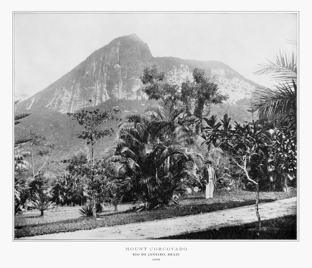 Antique Brazil Photograph: Mt. Corcovado, Rio De Janeiro, Brazil, 1893: Original edition from my own archives.