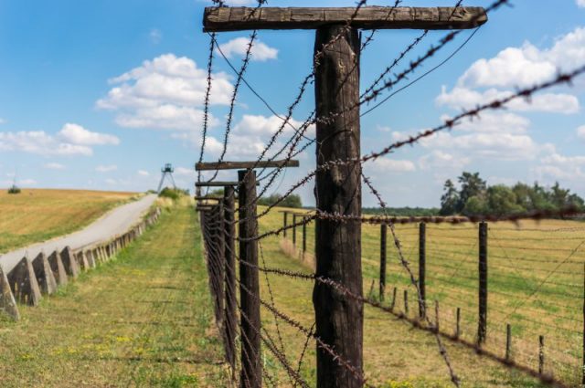Remains of Iron Curtain near border of Czech republic