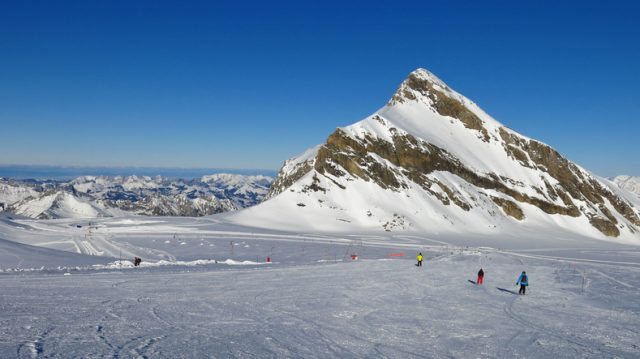 Ski area on the Diablerets glacier, Switzerland.