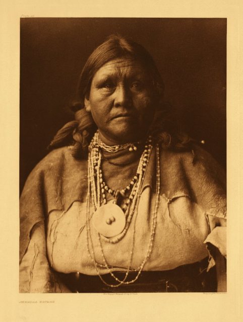 An elderly Apache woman.