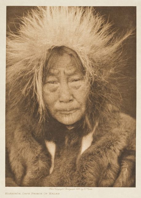 An elderly Inuit man, Cape Prince of Wales, Alaska, 1928.