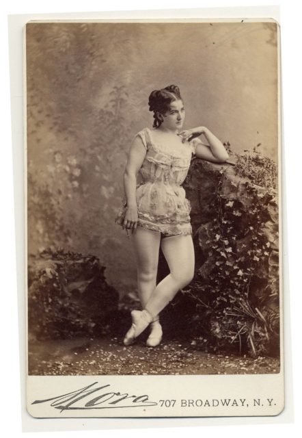 Leontine wearing ballet shoes. Photo by Dr. Charles H. McCaghy Collection