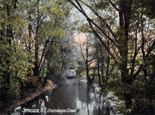 Onondaga Creek in Syracuse, New York, c.1900.