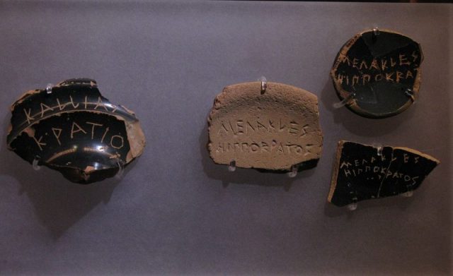 Ostraka used as voting tokens. Photo by Tilemahos Efthimiadis CC BY 2.0
