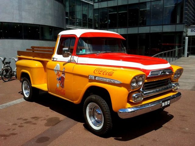 Tiny and sweet, a Chevrolet Pickup Coca-Cola vehicle. Photo by Jmpoirier1 CC BY SA 3.0