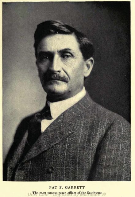 Portrait of Pat Garrett from The Story of the Outlaws.