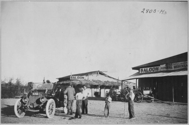 Saloon at Ehrenberg, Arizona in 1911.