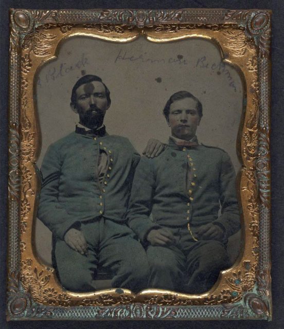Sgt. Robert Black and Pvt. Herman Beckman of Company F.