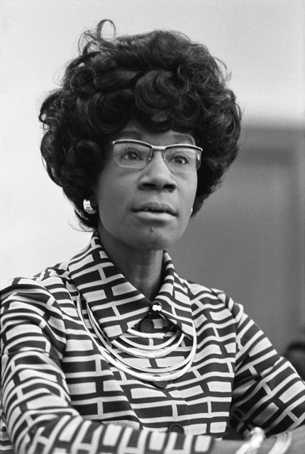 Shirley Chisholm, future member of the U.S. House of Representatives (D-NY), announcing her candidacy on January 25, 1972