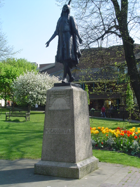 Statue of Pocahontas at Saint George’s Church, Gravesend, Kent.