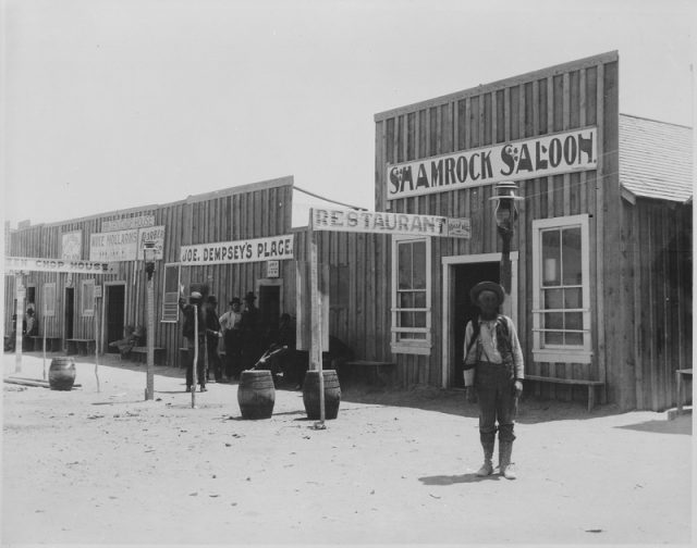 The Shamrock Saloon in 1905 Hazen, Nevada.