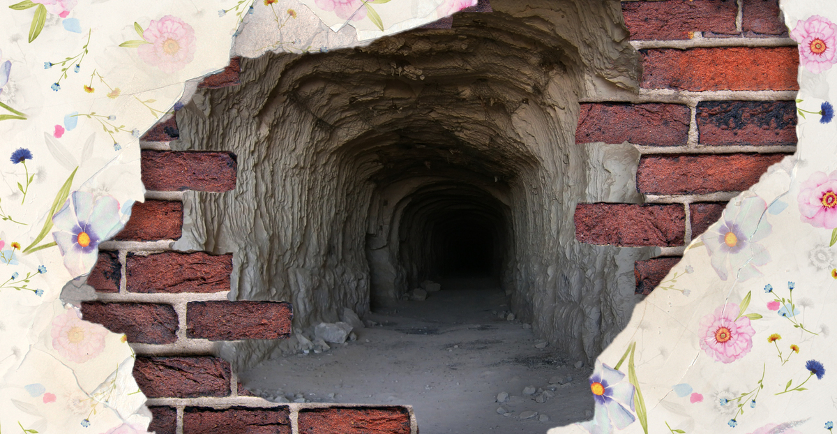 Tunnel behind a wall