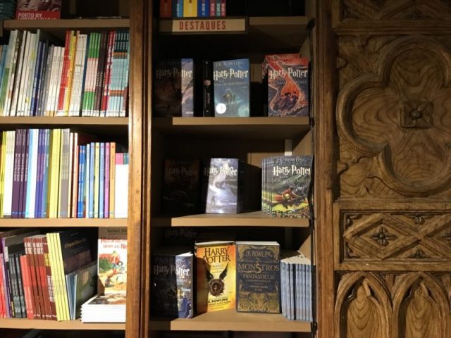 Harry Potter book series on display at Lello Bookshop