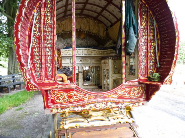 The inside of a traditional vardo is as ornately decorated, if not more so, than the outside. Photo by Much Ramblings CC By 2.0Flickr
