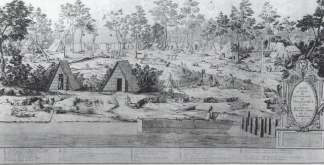 View of the camp of John Law at Biloxi, December 1720