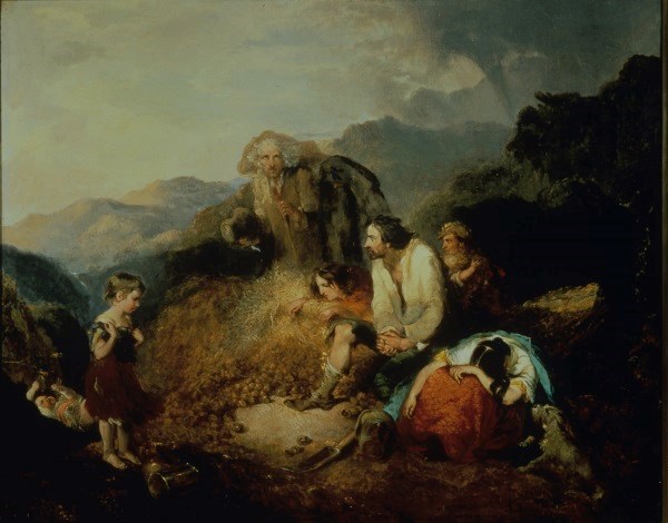 An Irish Peasant Family Discovering the Blight of their Store, by Cork artist Daniel MacDonald, c. 1847. For economic reasons, the Irish peasantry had become dependent on potato crop.