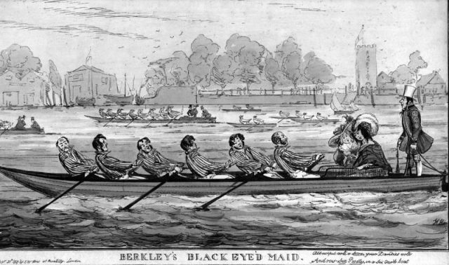 Competitive rowing.