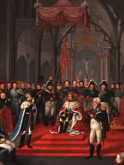 The coronation of Charles XIV John as king of Norway performed in the Nidaros Cathedral of Trondheim in 1818.