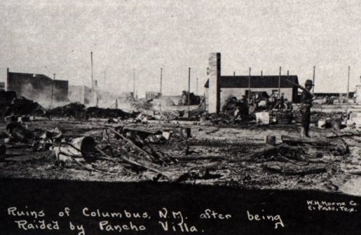 Ruins of Columbus, New Mexico, after being raided by Pancho Villa.