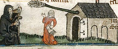 Depiction of an alewife from the Smithfield Decretals, c. 1300.