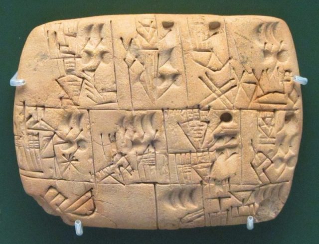Early writing tablet recording the allocation of beer in southern Iraq, 3100–3000 BC