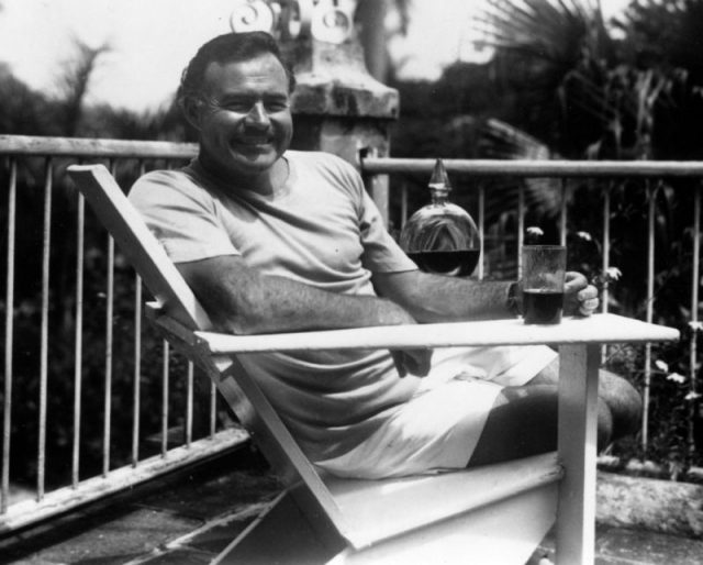 Ernest Hemingway at Finca Vigia, his home in Cuba.