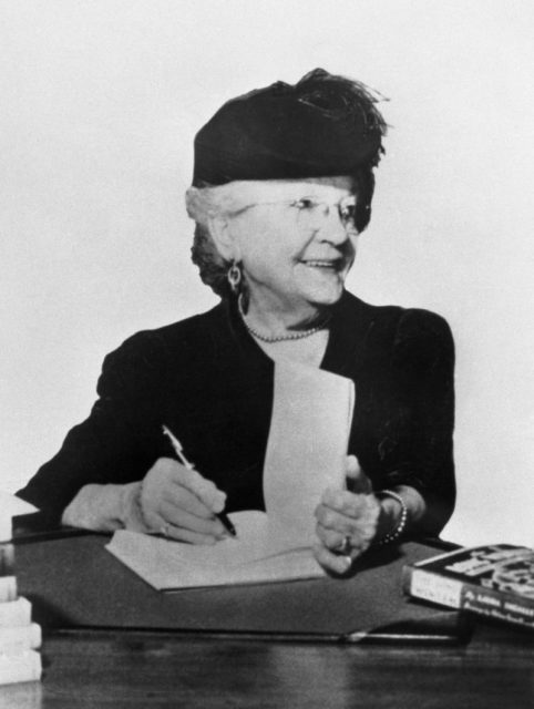 Laura Ingalls Wilder signing book. Photo Getty Images