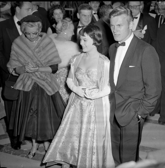 Hunter with Natalie Wood at the 28th Academy Awards in 1956.