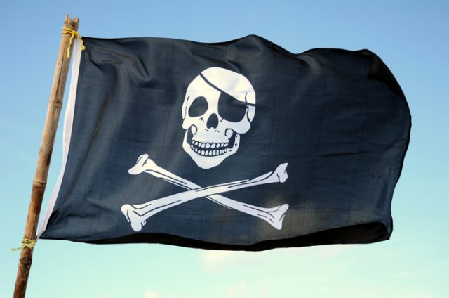 Skull-and-crossbones pirate flag.