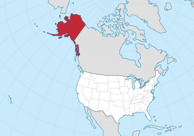 Map of the United States with Alaska highlighted.