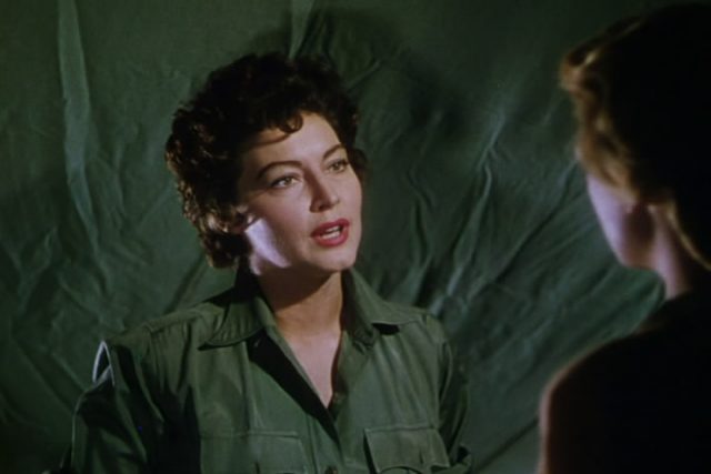 Screenshot of Ava Gardner from the trailer for the film Mogambo.