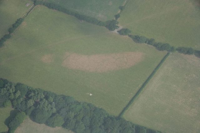 Photograph of the south-western area of the Bryn-Crug Cropmark Complex. Photo by Royal Commission on the Ancient and Historical Monuments of Wales (RCAHMW)