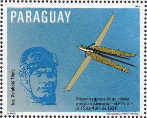 Reinhold Tiling on a 1983 Paraguay stamp