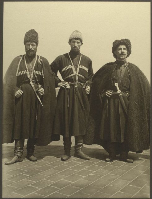 Russian Cossacks, armed and in full dress.