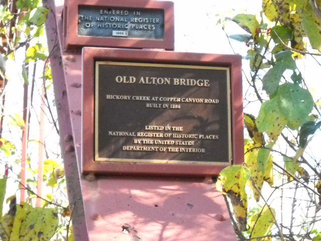 Signage for Old Alton bridge. Photo by Ron CC BY 2.0