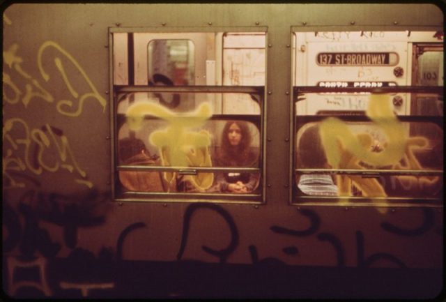 Broadway Local subway car, 1973.