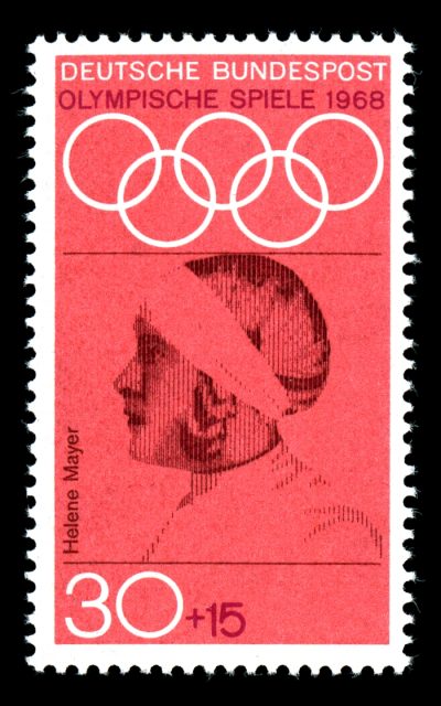 West German stamp from 1968 featuring Helene Mayer.