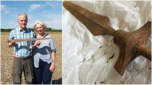 The finders, left, and the sword on the right