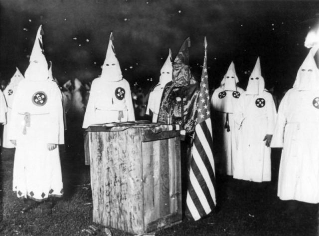 KKK night rally in Chicago, c. 1920.