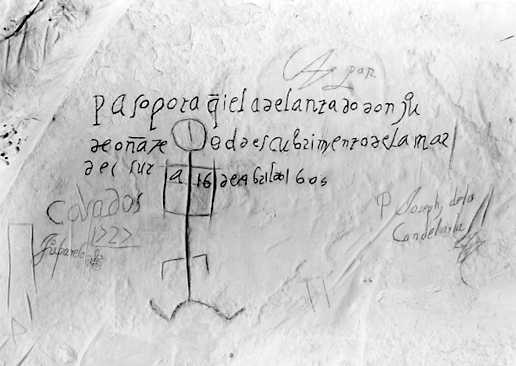 Oñate’s 1605 “signature graffiti” on Inscription Rock, in El Morro National Monument.