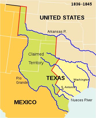 Map of the Republic of Texas, 1836–1845. Photo by Ch1902 CC BY-SA 3.0