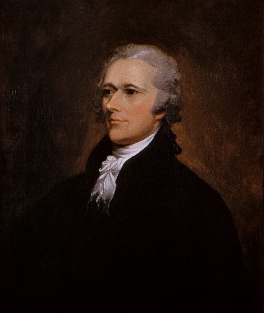 Alexander Hamilton portrait by John Trumbull 1806.