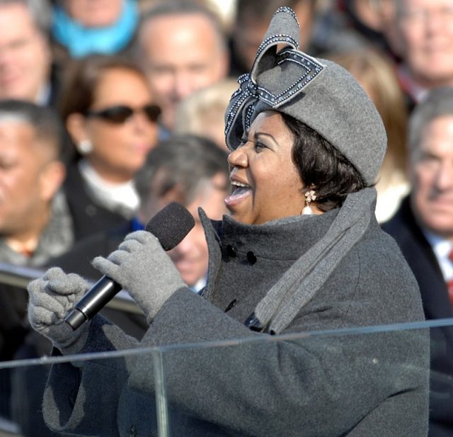 Franklin singing at the 2009 inauguration of President Obama
