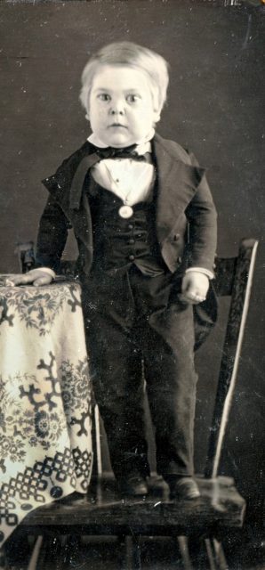 Charles Sherwood Stratton, aka General Tom Thumb, daguerreotype.