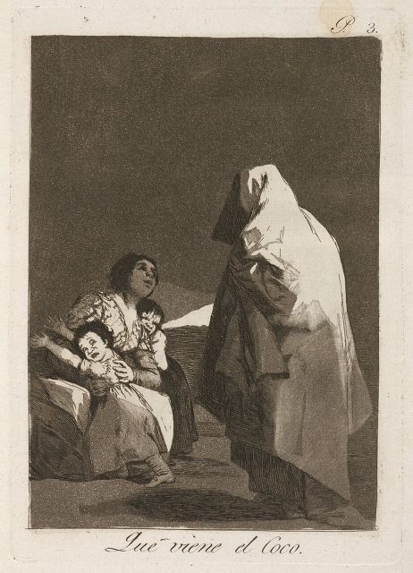 Goya’s Que viene el Coco (“Here Comes the Bogeyman / The Boogeyman is Coming”) c. 1797.
